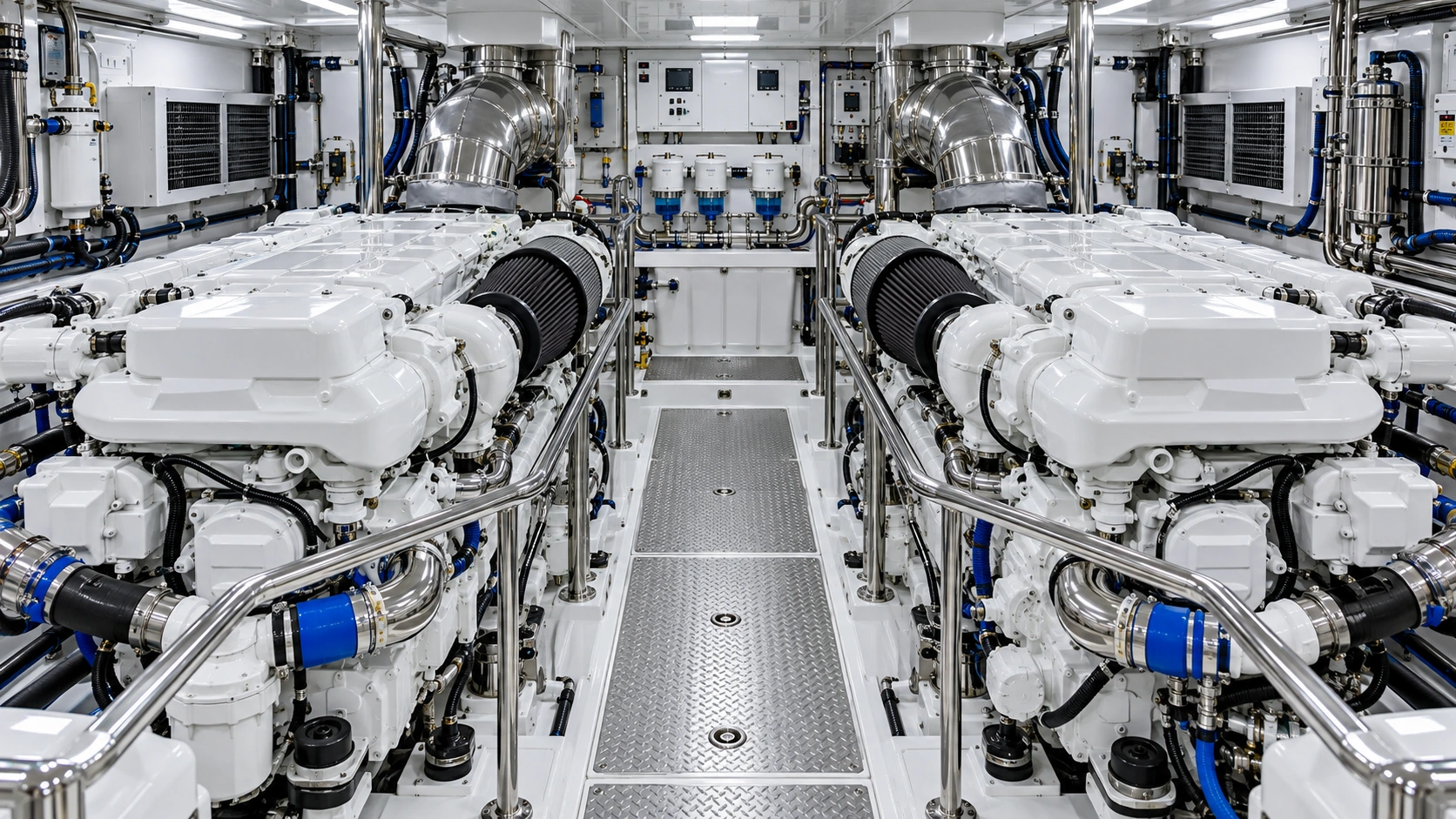 Illustrative marine engine service equipment